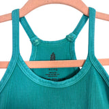 Free People Movement Aqua Blue Ribbed Crop Tank- Size M