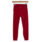 Lululemon Red High Rise Leggings- Size 6 (Inseam 24”)