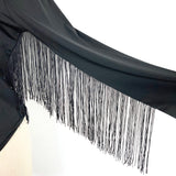 Milumia Black One Sleeve Fringe Bodysuit NWT- Size XL