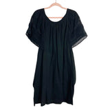No Brand Black Mesh Crochet Trim Sleeve Dress- Size XL