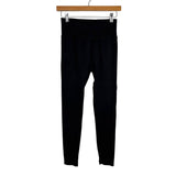 No Brand Black with Ribbed Waist Leggings- Size S (Inseam 23”)