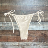 Four Three Seven White Bikini Bottom - Size M (See Notes)