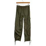 Lolocci Olive with Drawstring Cuffs Cargo Pants- Size S (Inseam 28”)