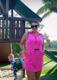 Beach Riot Pink Terry Drawstring Waist Dress- Size L
