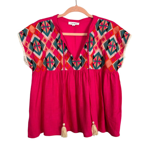 THML Pink Embroidered Top - Size S