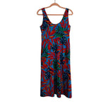 Tabitha Brown x Target Blue with Tropical Leaf Print Tank Dress- Size L (see notes)