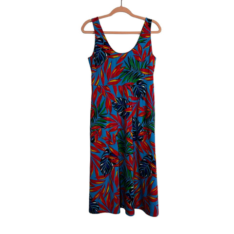 Tabitha Brown x Target Blue with Tropical Leaf Print Tank Dress- Size L (see notes)