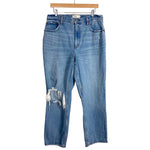 Abercrombie & Fitch Light Wash Distressed Curve Love Ultra High Rise 90's Straight Jeans-Size 32/14 Short (Inseam 28”, sold out online)