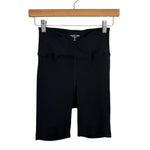 Year Of Ours Black Ribbed Cross Waist Biker Shorts - Size M