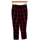 Glassons Red/Navy Plaid Cropped Pants- Size 8/US S (Inseam 23”, we have matching blazer)