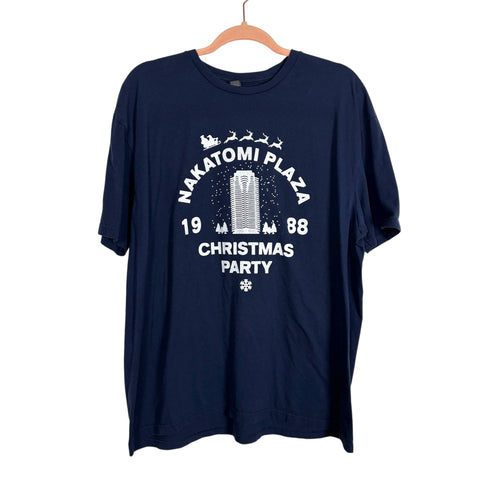 Gildan Navy Nakatomi Plaza Christmas Party T-Shirt - Size Men's XL