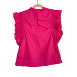 The Impeccable Pig Pink Ruffle Sleeve Top- Size S