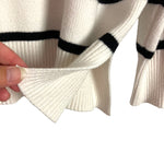 No Brand White/Black Striped Collared Tunic Sweater-Size XL (see notes)