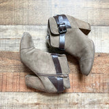 Carlos Brown Suede Side Buckle Booties- Size 8.5 (see notes)