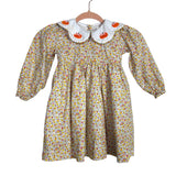Cecil And Lou Floral Print/Pumpkin Collar Dress - Size 4T