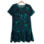 Halogen Black witeh Green and Purple Floral Dress- Size S