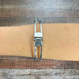Carly Jean Los Angeles Turquoise Jeweled Oval Hinge Open & Close Bracelet
