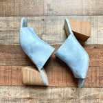 BP Blue Suede Open Toe Heeled Sandals- Size 9 (see notes)