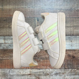 ADIDAS Iridescent Stripe Velcro Sneakers - Size 9 Kids