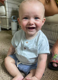 Next Baby Light Blue Button Tee- Size 6-9M