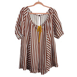 No Brand Striped Tie Front Romper- Size S