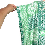 India Collection by Emerson Fry Green/White 100% Cotton Caftan Dress- Size OS