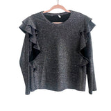 Rebecca Minkoff Sparkly Pewter Kiera Ruffle Top NWT- Size XS