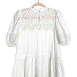 Ulla Johnson White Lace Overlay with Puff Sleeves Dress- Size 12 (see notes)