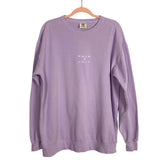 Comfort Colors Purple Embroidered WWJD x HWLF Sweatshirt- Size L