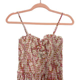 Vici Pink Printed Front Cutout Smocked Dress- Size S