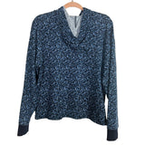 J Crew Blue Floral Hooded Front Pocket Sweatshirt- Size M
