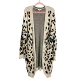 Entro Cream Animal Print Open Front Cardigan- Size XL