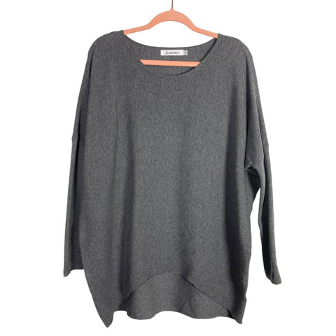 Anrabess Grey Ribbed Boat Neck Sweater- Size S