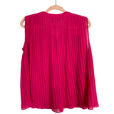 VICI Hot Pink Pleated Sleeveless Blouse- Size S