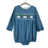 The Smocked Flamingo Blue/White Pumpkin Outfit - Size 2T (See Notes)