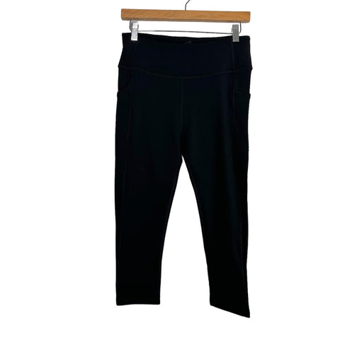 Wool X Black Merino Wool Blend with Side Pockets Cropped Leggings NWT- Size S (Inseam 20”)