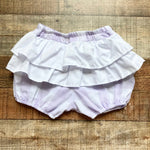 The Beaufort Bonnet Company Purple and White Ruffle Bottom Bloomers- Size 3T