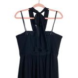 BCBGMAXAZRIA Black 100% Silk Corset Top Halter Tie Dress- Size 12