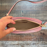 Kate Spade Pink Glitter Oval Camera Crossbody Bag