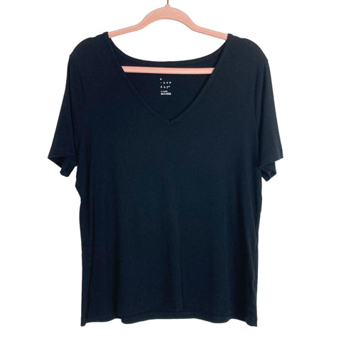 A New Day Black V-Neck Tee- Size XL