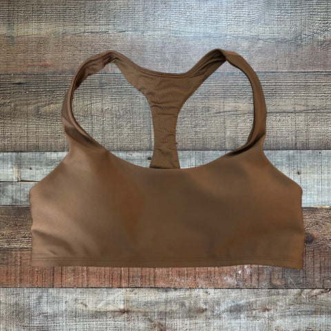 Alo Brown Padded Sports Bra- Size S