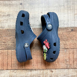 Crocs Navy with Charms Classic Clogs-Size C10 (see notes)