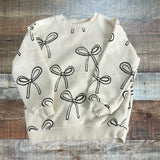 Zara White/Bow Sweatshirt Pant Set - Size 3-4 Years