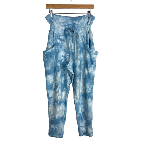 All in Motion Blue and White Tie-Dye Drawstring Lounge Jogger Pants- Size L (Inseam 25”)