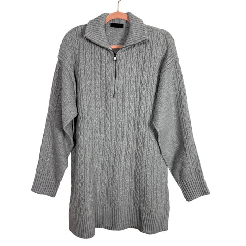 Vici Grey Cable Knit Dress - Size M