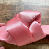 Sam & Libby Pink Knotted Satin Slide Sandals- Size 7.5
