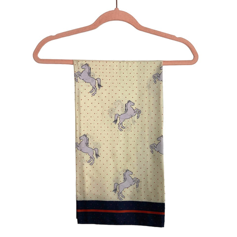 Cabi Polka Dots and Horses 100% Silk Scarf- One Size