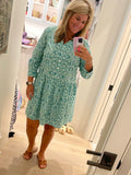 Tuckernuck Green Printed Button Front Dress- Size XL (sold out online)