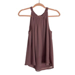 Korye Mauve Ruffle Neckline Swing Tank- Size S