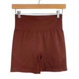 No Brand Brown Biker Shorts and Sports Bra Set- Size M (sold as a set)
